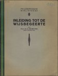 DE BRUYNE, E. - INLEIDING TOT DE WIJSBEGEERTE.