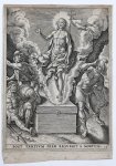 Wierix, Hieronymus (1553-1619) after Vos, Maarten de (1532-1603) - [Engraving Biblical/Bijbelse gravure] The Resurrection/De Verrijzenis.