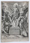 Wierix, Hieronymus (1553-1619) after Vos, Maarten de (1532-1603) - [Engraving Biblical/Bijbelse gravure] The Resurrection/De Verrijzenis.