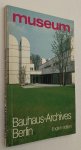 Wingler, Hans M., - The Bauhaus Archives Berlin. Museum of Design. [English edition]