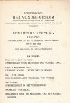 Molkenboer, B.H. e.a. - Het Vondel-museum, dertiende verslag 1926-1927