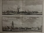 IJsselstein. - De Stad Ysselstein, van den hoogen biezen Dyk te zien/ De Stad en 't Kasteel Ysselstein, buiten de IJssel Poort te zien, 1744.