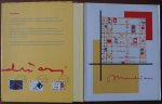 Hulst Dolf - Mondriaan logboek Er is niet ingeschreven Met 3 postzegels gestempeld op binnenkant stofomslag losse kaart en Fitalelie bestelbrief PTT + envolop PTT