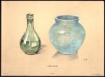 Chris Le Roy - (DECORATIEVE PRENT - LITHO )  FLESCH EN POT