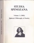 Giancotti, E. & A. Matheron & M. Walther (editors) - Studia Spinozana: Volume 1 (1985) Central theme: Spinoza's philosophie of society