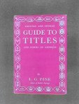 Pine, L.G - Written and Spoken Guide to Titles and Forms of Address
