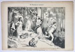 Braakensiek, Johan (1858-1940) - [Original lithograph/lithografie by Johan Braakensiek] De Paradijsrust verstoord, 19 Maart 1899, 1 pp.