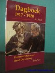 PIECK, A.F. en Betty; - DAGBOEK 1917 - 1920 / HERINNERINGEN AAN RENE DE CLERCQ,