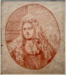 Unknown artist. - Antique drawing | Portrait of a man with wig, ca. 1690, 1 p.