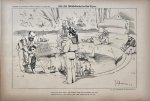 Braakensiek, Johan (1858-1940) - [Original lithograph/lithografie by Johan Braakensiek] Aan den Middellandsche-Zee-Vijver, 22 October 1893, 1 pp.