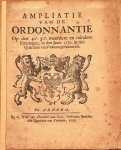Brantsen, H. W., signatory. - [Pamphlet, Veluwe, 1753] Ampliatie van de ordonnantie op den 40e. 50e. meerdere en mindere Penningen, in den Jaare 1750. In den Quartiere van Veluwen   Tot Arnhem, 1753, Gelderland, 13 pp.