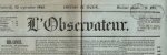 OBSERVATEUR, L' - L'Observateur, 12 septembre 1845 (Édition du Matin).