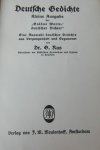 Ras, G. - Deutsche Gedichte, kleine Ausgabe der Goldne Worte deutscher Dichter