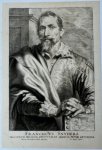 Anthony van Dyck (1599-1641) and Jacob Neefs (1610-1660) - Antique print, etching and engraving | Portrait print of FRANCISCUS SNYDERS. (Portrait of painter Frans Snyders), published ca. 1650, 1 p.