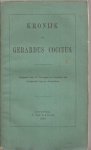 Coccius, Gerardus - Kronijk van Gerardus Coccius. Uitgegeven door Vereeniging tot Beoefening van Overijsselsch Regt en Geschiedenis.