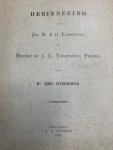 DYSERINCK, JOH., - Stillen in den lande : herinnering aan Dr. M. A. G. Vorstman en Mevr. J. C. Vorstman-Perier / Joh. Dyserinck