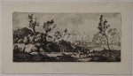 KOBELL, FERDINAND, - Landscape with rider leading a horse