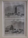 Egmond. - Kerk en Toren te Egmond op Zee in 1742/ Kerk te Egmond op Zee in 1744.