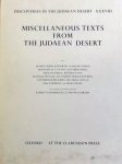 Charlesworth, James. / Cohes, Nahum. - Miscellaneous Texts From The Judaean Desert