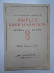 Spier, Jo. - Een klein boekje van Jo Spier. Aangeboden door de Simplex Rijwielfabrieken.