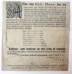 [Signatory: J. Berck.] - Pamphlet. Untitled. Alsoo mijn Edele Heeren van den Gerechte der Stadt Dordrecht dagelijcks meer ende meer ondervinden, dat den Salm al-omme, ende ontrent de selve Stadt gevangen werdende, niet genoeghsaem ten gerieve van de Borgerye ende Inge...