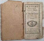 Di Sales, [Saint] Francesco - - Massime ricavate dalle opere di S. Francesco di Sales, e distribuite per ogni giorno dell' anno.