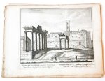 Unknown engraver, Pieter Schenk (1660-1713) - [Antique print, etching/ets, Rome] TEMPLU[M] CONCORDIAE... Views of Rome [Set title] (Gezicht op Rome: Overblyselen van des Eendragts tempel, aan den voet van den Kapitolynschen Heuvel (Tempel van de Eendracht)), published 1705.