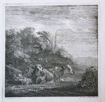 Jacob Cornelis Gaal (1796-1866) after Pieter Gaal (1769-1819) - [Antique print, etching] Animals resting on a meadow, published 1852, 1 p.
