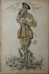 Hem, Piet van der - Originele litho "Zijn Oorlogsbuit" als bijvoegsel van De Nieuwe Amsterdammer N° 161.  26 januari 1918
