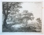 Anthonie Waterloo (1609-1690) - Antique print, etching | A man and a woman crossing a water stream, published ca. 1680, 1 p.