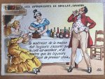 [Vintage chromos, Paris, Jean] - [Vintage menu/postcard, ca 1950] Les Aphorismes de Brillat-Savarin by Jean Paris, 100 x 150 mm. Vintage chromo print.