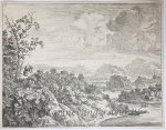 Jan van Aken (1616-1661) after Herman Saftleven (1609-1635) - Antique print, etching I Landscape: view of the Rhine, published ca. 1624-1661, 1 p.