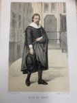  - Huig de Groot, colour lithograph portrait of Hugo Grotius by W.P. Hoevenaar/P.W.M. Trap.