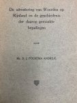 FOCKEMA ANDREAE, S.J., - De uitwatering van Woerden op Rijnland en de geschiedenis der daarop gemaakte bepalingen.