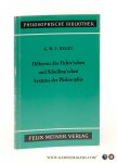 Hegel, Georg Wilhelm Friedrich. - Differenz des Fichte'schen und Schelling'schen Systems der Philosophie.