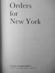 Thomas, Leslie - Orders for New York Thomas, Leslie - Orders for New York