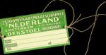 Stoomvaart Maatschappij Nederland - Label SMN voor een vaste dekstoel aan boord Met touwtjes, gekartonneerd