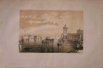 antique print (prent) - Venetie. (Venezia, Venice: view on waterfront)