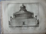 Schenck, Petrus [Pieter Schenk] - Het Graf van Keiser Hadrianus over den Tyber 50. Originele kopergravure.