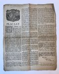 '--- - [Printed publication The Hague, 1730, anti papism] Placaat van de Staten van Holland d.d. 21-9-1730 tegen paapse stoutigheden.'s-Gravenhage, P. en I. Scheltus, 1730.