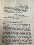 KRATSCH, J.F., - Darstellung der Veränderungen in der Gesezgebung und Gerichts-Verfassung der verschiedenen zum Departement des Ober- landesgerichts zu Naumburg gehörigen Landestheile seit dem Jahre 1806.