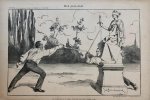 Braakensiek, Johan (1858-1940) - [Original lithograph/lithografie by Johan Braakensiek] Een pers-duel, 10 October 1897, 1 pp.