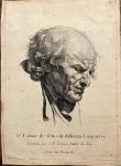 Ingouf, Pierre Charles after Jean-Baptiste Greuze. - Antique title page, etching, 1766 | Titlepage of male head to the righ bottom, Hoofden van verschillende figuren (serietitel), IIe Cahier de Têtes de différens Caracteres, dessinées par J.B. Greuze, Paris Chereau fils, ca 1766, 1 p.