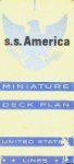 United States Lines - Brochure S.S. America, miniature Deck Plan United States Lines - Brochure S.S. America, miniature Deck Plan