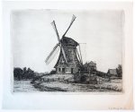 Laurent Verwey van Udenhout (1884-1913) - [Modern print, etching] Wind mill (windmolen), published before 1913.
