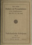 Jong, Dr. A.J. de - Een viertal Dichters en Prozaschrijvers uit de Vroeg Renaissance. Van inleiding en aanteekeningen voorzien.