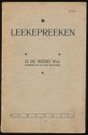 Weerd, H. de - Leekepreeken. Van de auteur van: De drie hervormers
