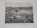 antique print (prent). - (Istanbul) De brug over den gouden hoorn te Constantinopel.