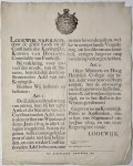 Napoleon, Lodewijk. - Publication 1809 | Lodewijk Napoleon, Koning van Holland, betreffende de Constitutionele Adel van ons Koningrijk, Koninklijke drukkerij 1809, plano 1 p.