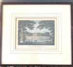 Watts. W. - [Framed antique print] Original coloured antique engraving of Bryanston in Dorsetshire, the seat of Henry William, Esq. by W. Watts and published in 1786, 1 p.